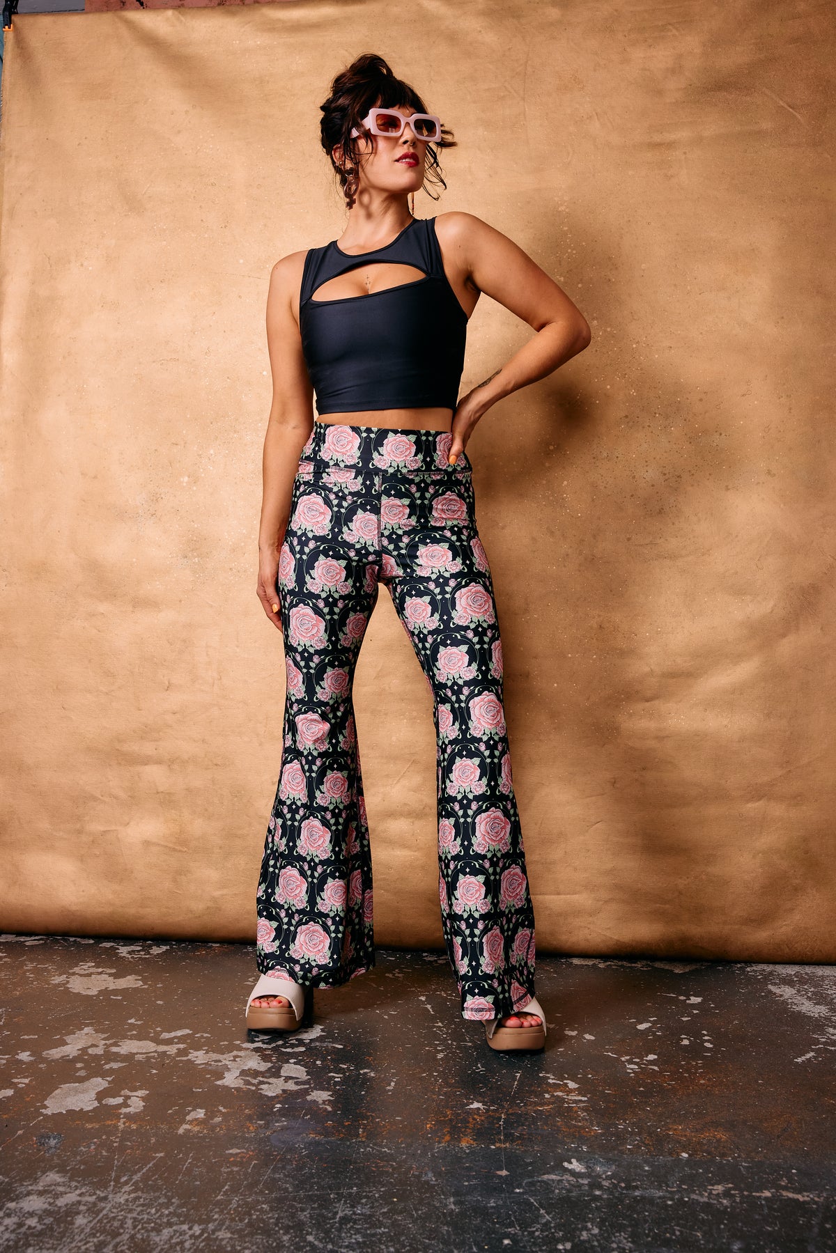 Flare Pants - Midnight Rose
