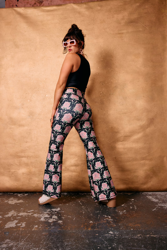 Flare Pants - Midnight Rose