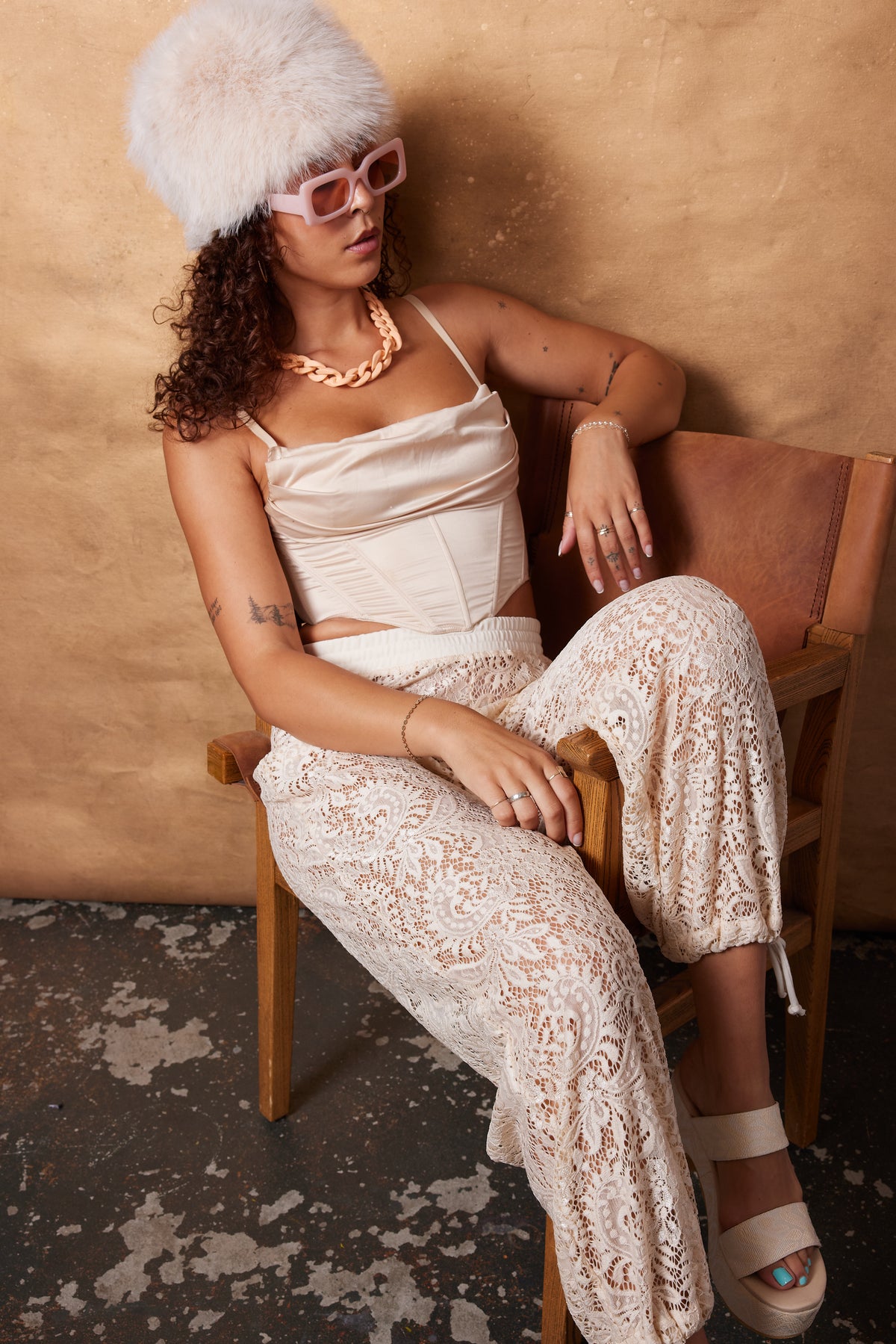 Lace Dream Pants - Cream