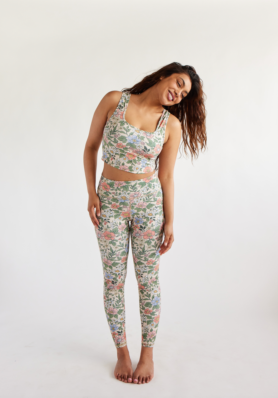 Women's Eco-Friendly High Rise Leggings - Sweet Floral – Swaay